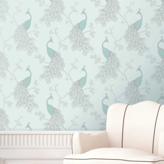 White chair peacock wallpaper interior - a white chair free wallpaper