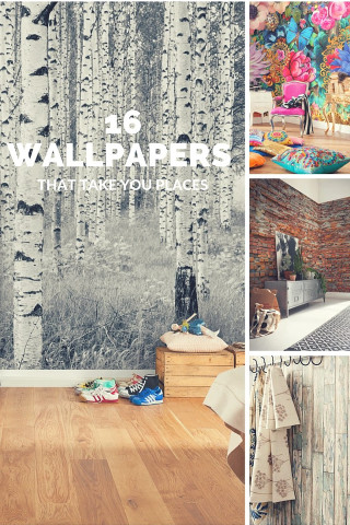 Bedroom collage wallpaper mural wooden - poster art free wallpaper