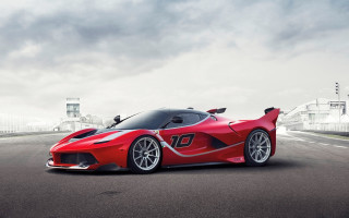 Red sports car road tall - side profile free wallpaper