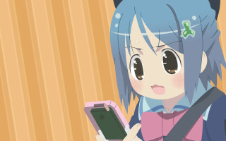 Girl blue hair cell phone - blue hair holding free wallpaper