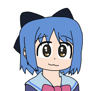 Cartoon character blue hair bow 2 - an anime drawing free wallpaper