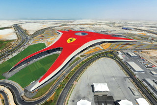 Red building yellow roof highway - roof free wallpaper
