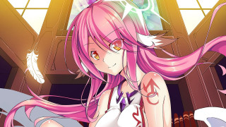 Pink haired angel girl white - a white feather free wallpaper