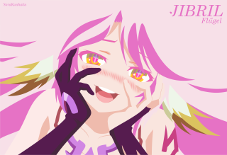 Girl pink hair yellow eyes - her right hand free wallpaper