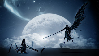 Sword bird moon sky stars 2 - amano free wallpaper