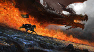 Dragon fire man horse flag - darek zabrocki free wallpaper