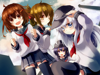 Anime girls hats ties bowtie - a bow tie free wallpaper