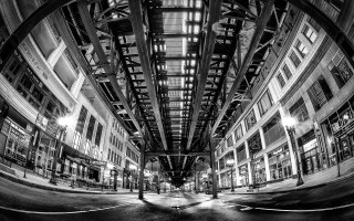 Black white street building streetlight - neoism free wallpaper