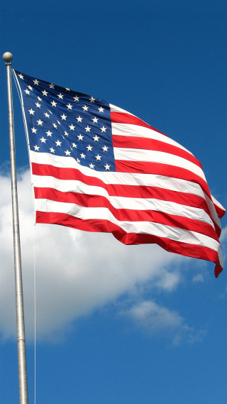 American flag blue sky white - digital free wallpaper