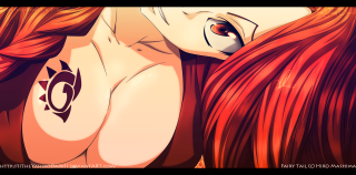 Woman red hair tattoo serious - her chest and chest free wallpaper