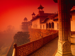 Red sky building clock tower - a clock tower free wallpaper