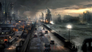 City street traffic night lights 2 - cedric peyravernay free wallpaper