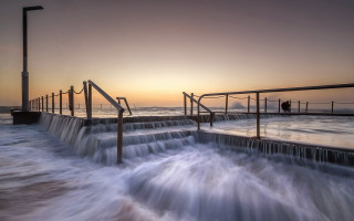 Long exposure water wall sunset - sunset free wallpaper