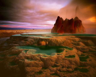 Hot spring mountain landscape water - a landscape free wallpaper