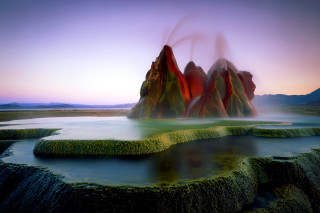 Mystical mountains lake waterfall planet - a small waterfall free wallpaper