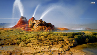 Mountain water explosion sunset landscape - chris labrooy free wallpaper
