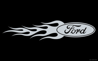 Ford logo flames black background - ed roth free wallpaper