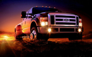 Truck lights field night sky - the cloud free wallpaper