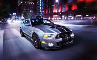 Silver car city night lights 2 - a silver car free wallpaper