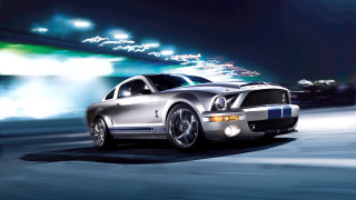 Silver car night street lights - a silver car free wallpaper