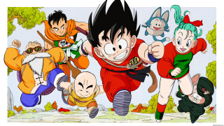 Cartoon characters running air dragon - a group of cartoon characters free wallpaper