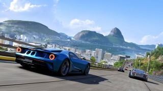 Blue car driving road mountain 3 - a road next free wallpaper
