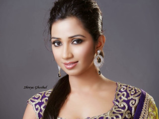 Woman purple gold dress ponytail - a picture free wallpaper