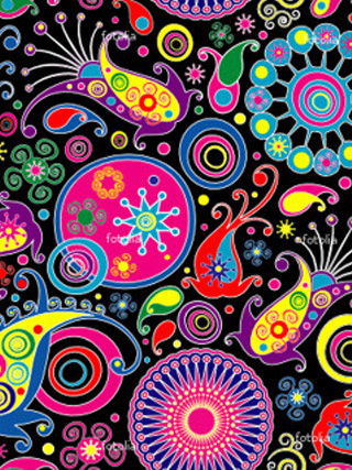 Colorful pattern black background design - a silk screen free wallpaper