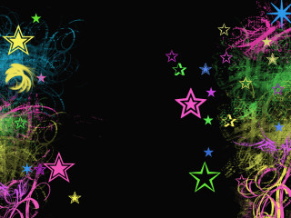 Black background stars swirls crescent - star and swirls free wallpaper