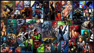 Comic crossover collage marvel characters - different character free wallpaper