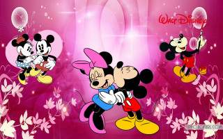 Cartoon boys balloons floral pink - balloon free wallpaper
