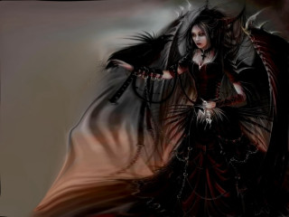 Gothic costume woman sword demon - a sword free wallpaper for desktop