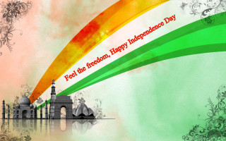 Colorful indian flag rainbow wave - the background and a caption free wallpaper