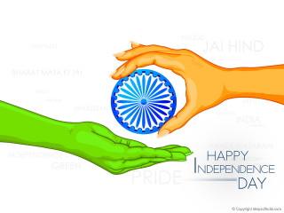 Two hands indian flag ball - happy free wallpaper