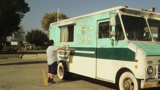 Man standing food truck sign - adam rex free wallpaper