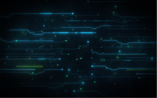 Dark background green blue lights 2 - beeple free wallpaper