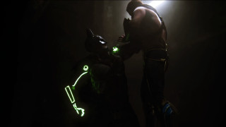 Man dark room neon light - his body free wallpaper