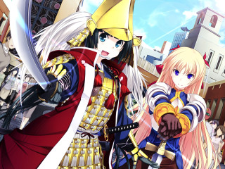 Anime characters city street buildings 3 - a city street free wallpaper