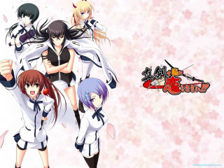 Anime girls pink background flowers 2 - a group of anime girls free wallpaper