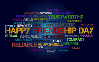 Happy friends day word cloud - character free wallpaper