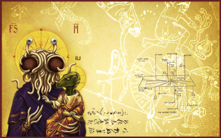 Creature long beard head beard - a painting of a creature free wallpaper