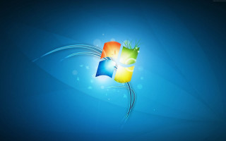Blue background window logo wave 2 - a blue wave free wallpaper