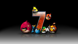 Seven angry birds black background 3 - a number seven free wallpaper