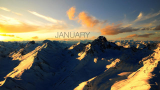 Mountain range snow cloudy sky - the middle of the image free wallpaper