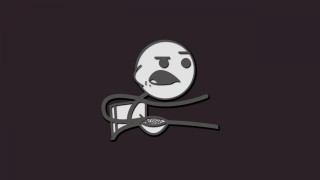 Cartoon character bow tie frown - a detailed drawing free wallpaper