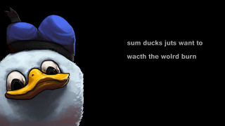 Cartoon duck blue hat black 2 - a blue hat free wallpaper