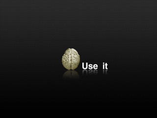 Black background white brain use - the middle of it free wallpaper