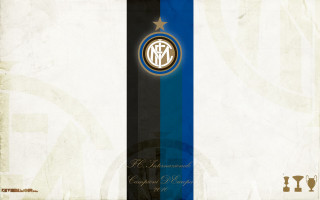 Blue white striped wall logo - poster free wallpaper