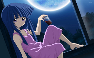 Girl pink dress window sill - a window sill free wallpaper