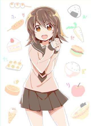 Girl skirt shirt tie food - a tie free wallpaper
